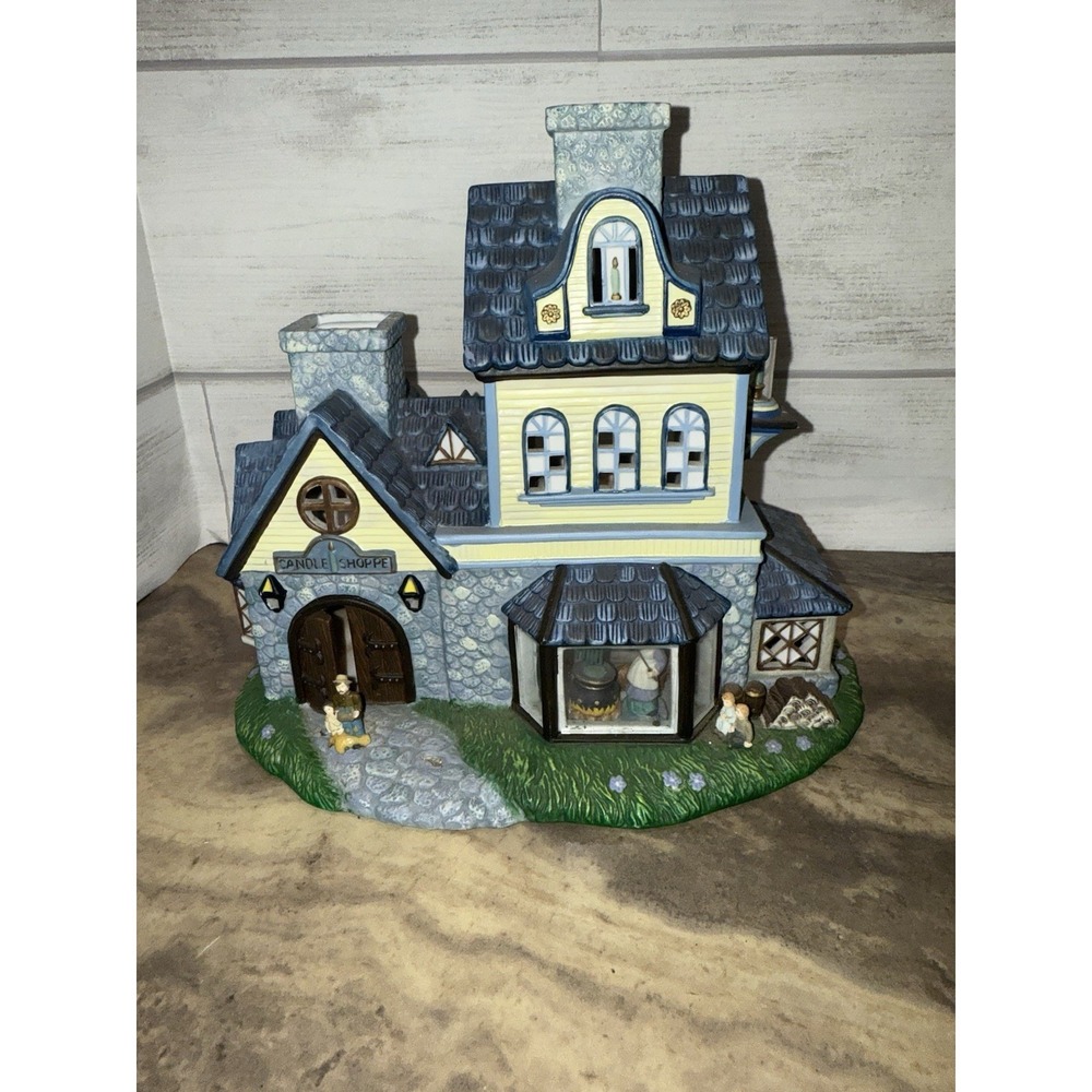 Partylite Candle Holder Ceramic "Old World Village" No 1 Candle Shoppe P7315